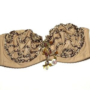 Beaded festive Strapless Bra 36B